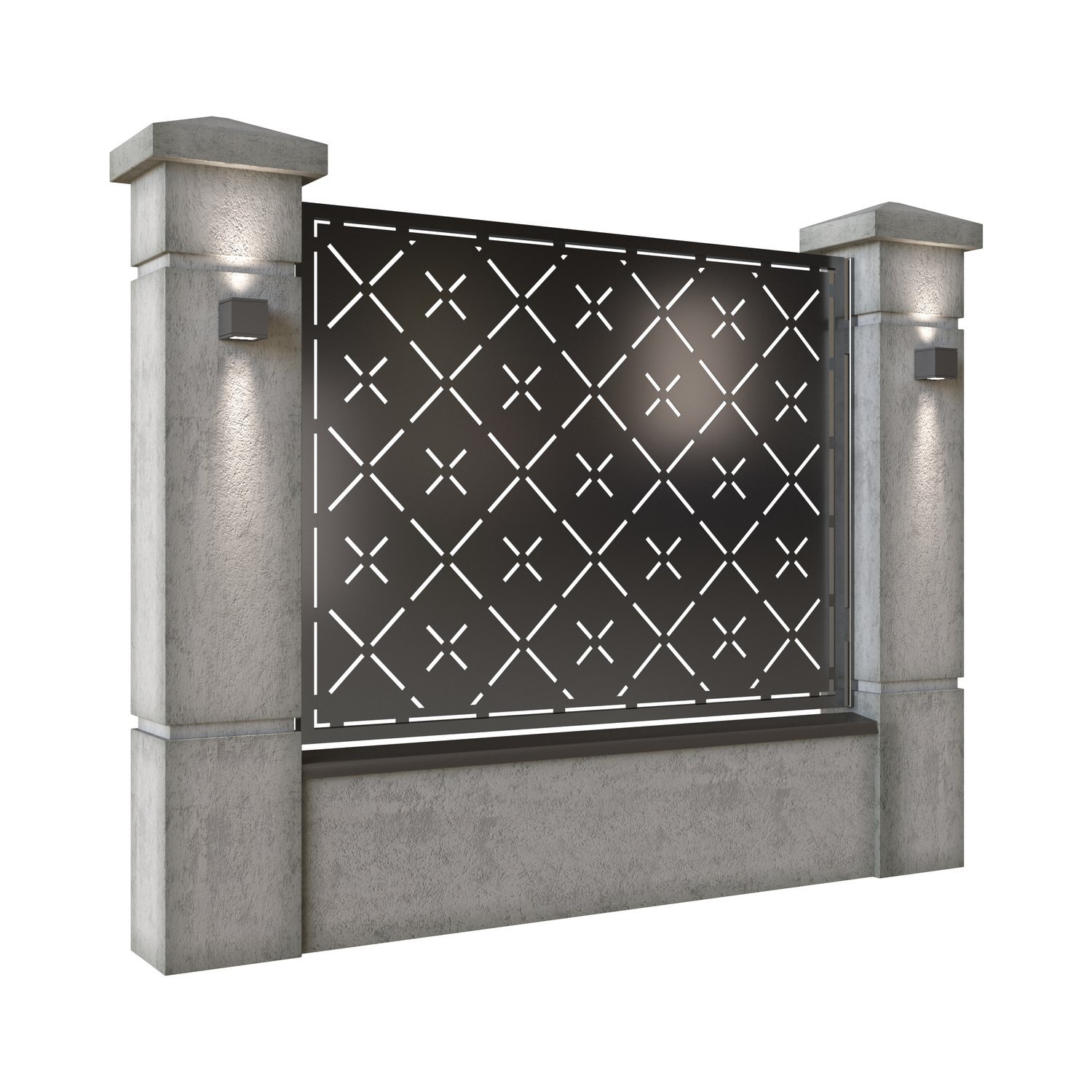 Panou de gard mare din tabla decupata (traforata) CNC cu plasma, model Aztec, SM AZT03, 1940 x 1500 mm, Negru - imagine 2